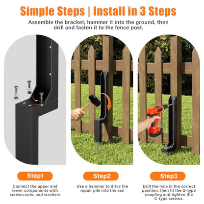6 Pcs Fence Post Repair Kit
