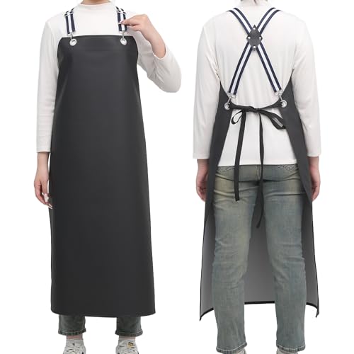 Thickened Rubber Waterproof Apron Adjustable Cross Type Chemical Resistant Heavy