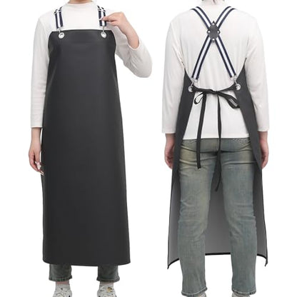 Thickened Rubber Waterproof Apron Adjustable Cross Type Chemical Resistant Heavy
