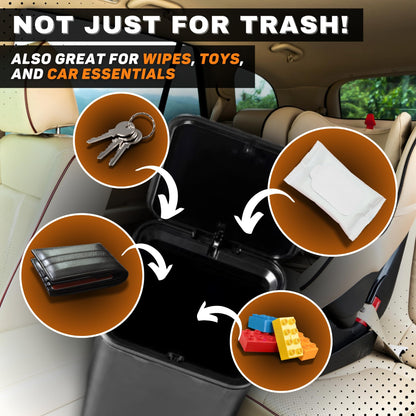 Car Trash Can (Black with Lid / Medium)