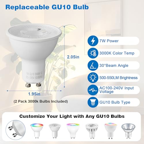 Uplighting Indoor Floor Can Light with 3000K LED GU10 Bulbs