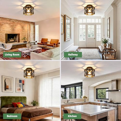 Farmhouse Semi Flush Mount Ceiling Light