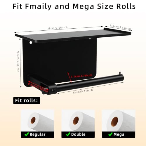 Toilet Paper Holder with Shelf
