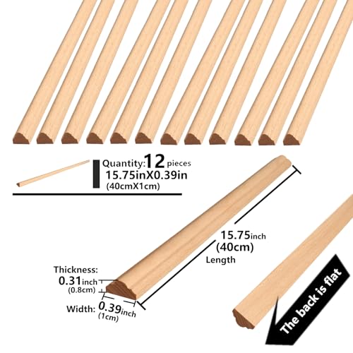 12 Pcs Unfinished 3D Decorative Wood Trim Molding 15.75 Inch Decorative Wood Molding DIY Trim for Decorate Walls