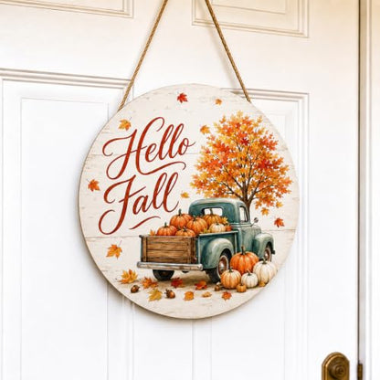 Fall Door Decor Wooden Welcome Sign