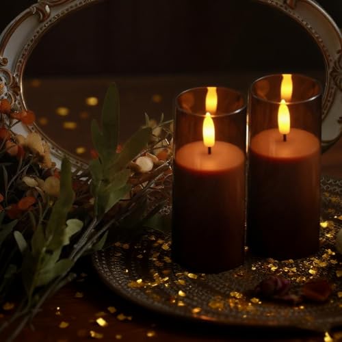 2 Pack LED Battery Operated Candles with Timer 2"x 5"