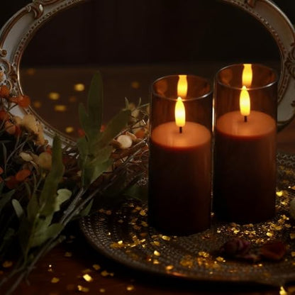 2 Pack LED Battery Operated Candles with Timer 2"x 5"