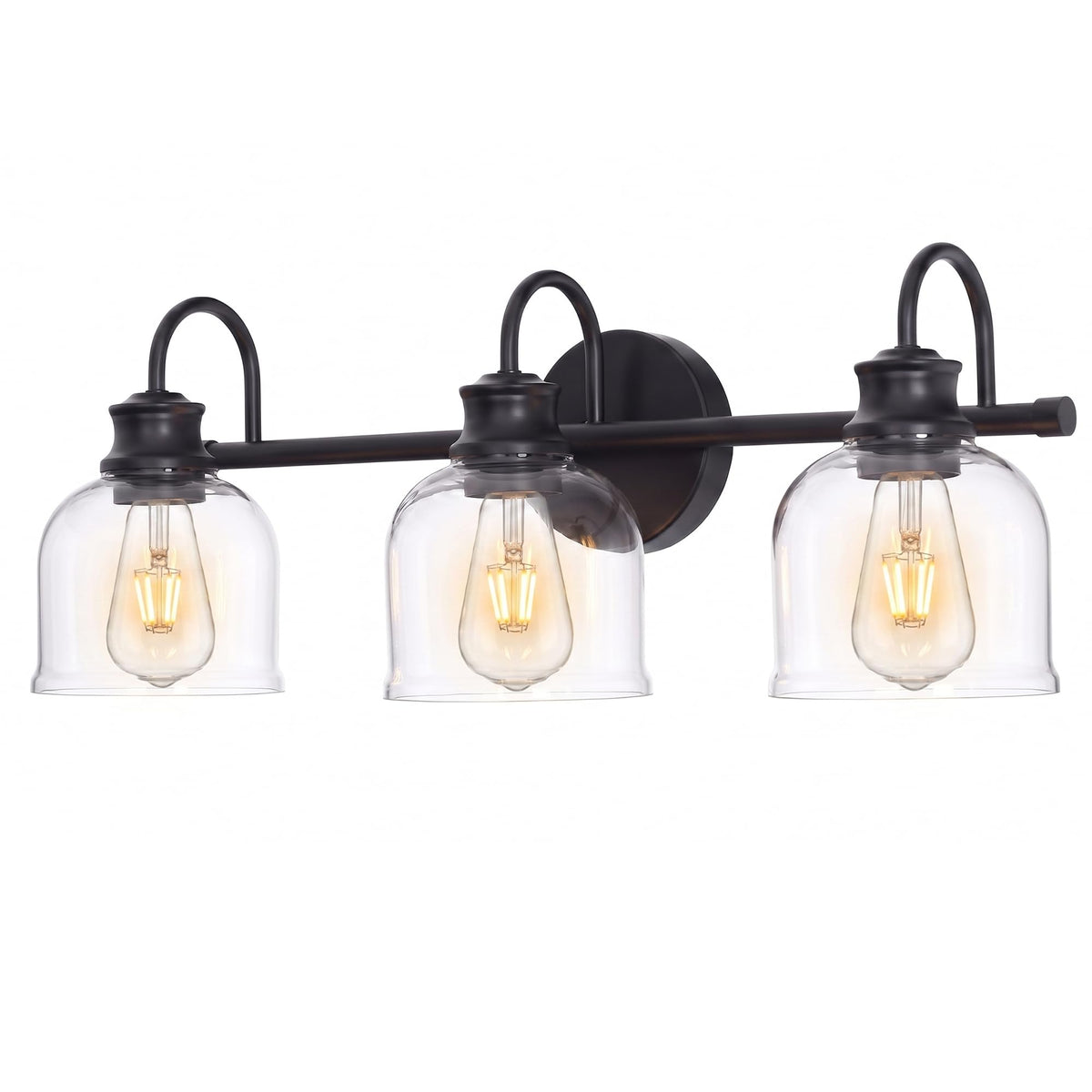 3 Lights 24" Bathroom Vanity Light Fixtures (Black / 3 Lights)