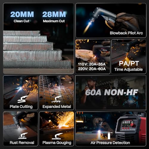 60A Non HF Plasma Cutter Machine (CUT60 Non-HF / Red)