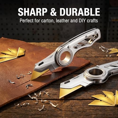 2 Pack Heavy Duty Box Cutter Pocket Folding Utility Knife