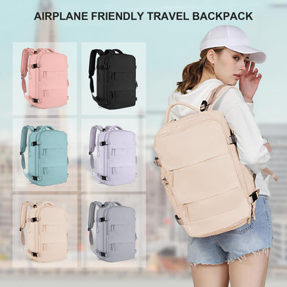 Travel Backpack For Women Men (Beige / 25 liters)