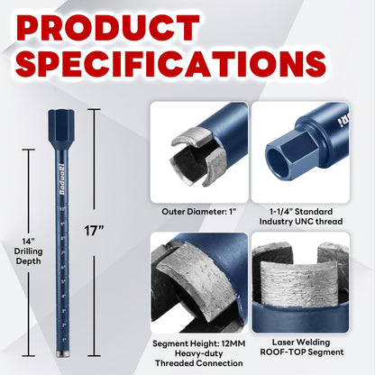 1" Core Drill Bit with Etched Depth Scale (1 Inch)