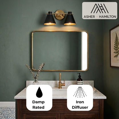Asher Hamilton AHV (Antique Gold/Black / 2 Light)
