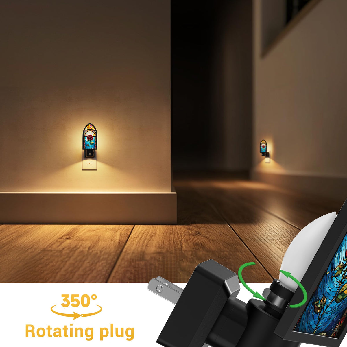 Night Lights Plug into Wall (Notre Dame Rose / 1 Pack)