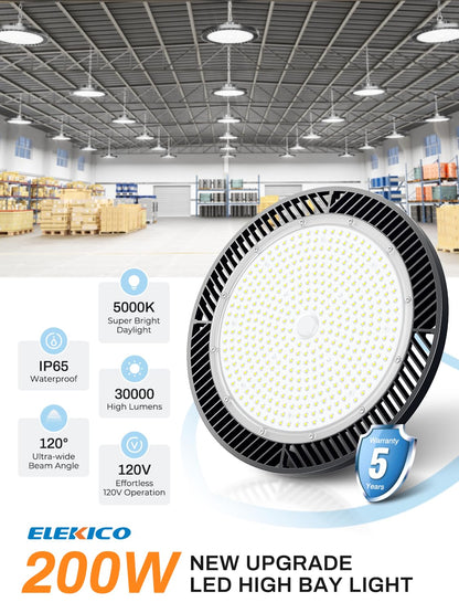 200W UFO Led High Bay Light (200W-6-PACK)