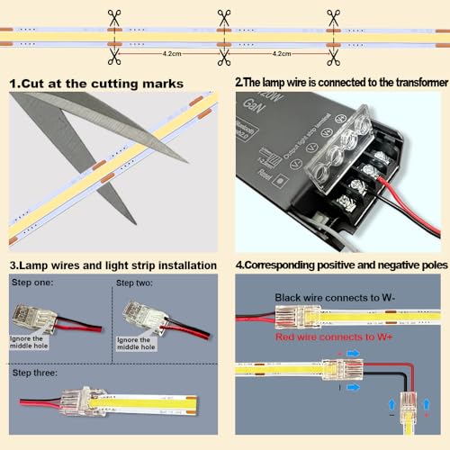 24V CCT COB LED Strip Lights Kit