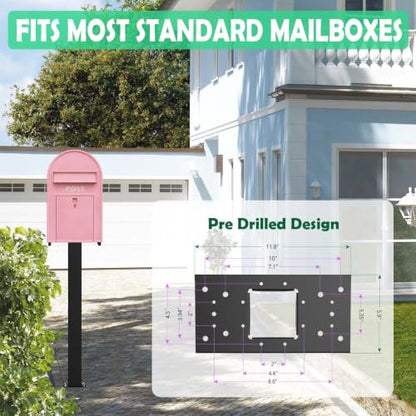 43" Heavy Duty Steel Mailbox Post