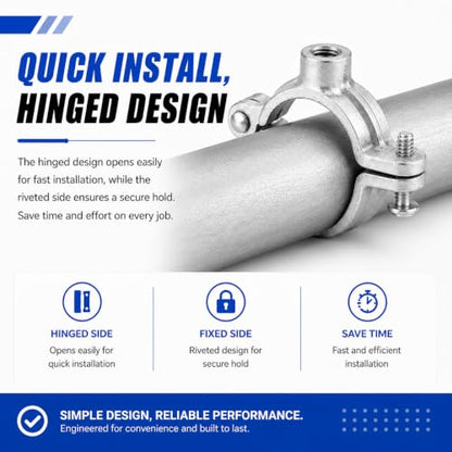 Silver Hinged Split Ring Pipe Hanger