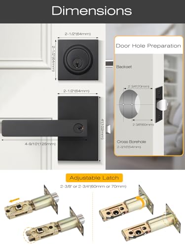 Entry Door Handle with Single Deadbolt
