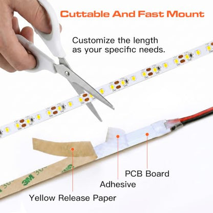 12V RV LED Strip Lights with 2 Set Transparent Connectors[16.5ft]