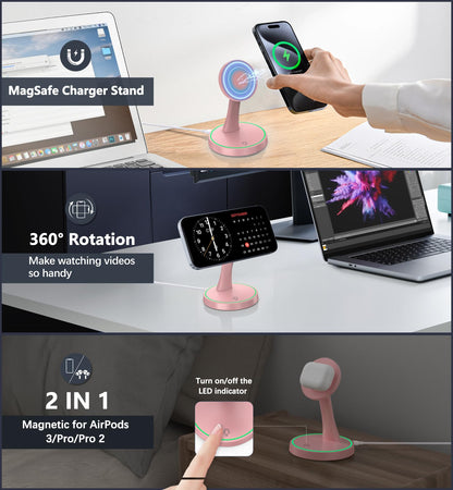 Magnetic Wireless Charger Stand 15W Fast Mag (Magnetic Single Pack Purple)