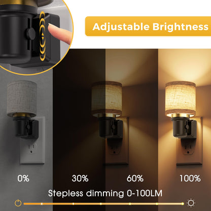 Night Lights Plug into Wall (Cylinder-3000K / 2 Pack)