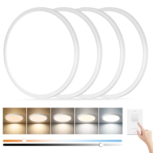 15 Inch LED Flush Mount Ceiling Light (White / 15"-4Pack)