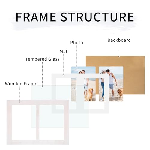 5x7 Collage Picture Frames (Rustic White / 8.5x11.8in (1Pack))
