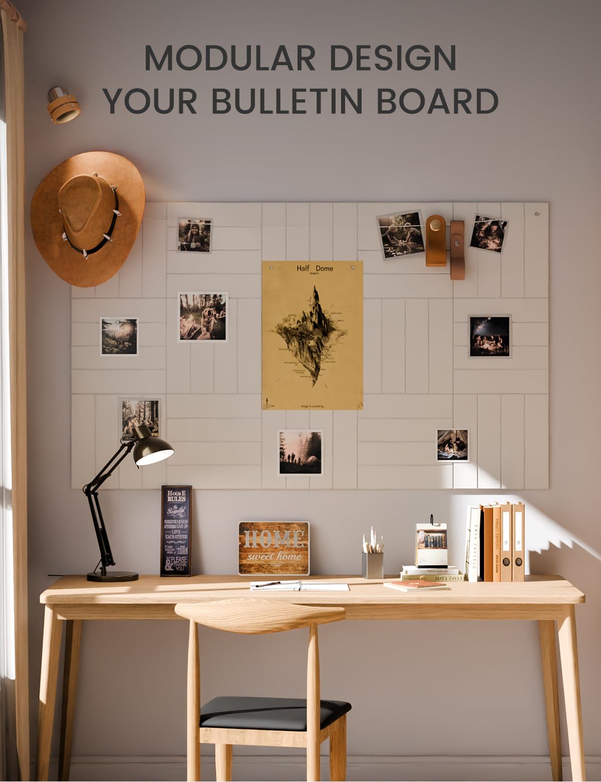 Felt Bulletin Board & Cork Board Alternative 36'' x 24'' (Milky White-1 / Bold-stripe 6-pack)