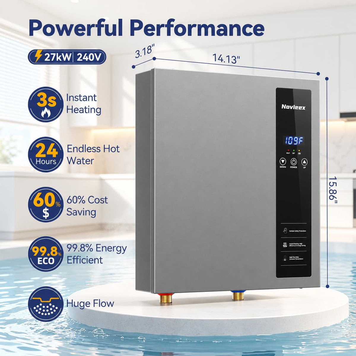 27kW Tankless Water Heater Electric