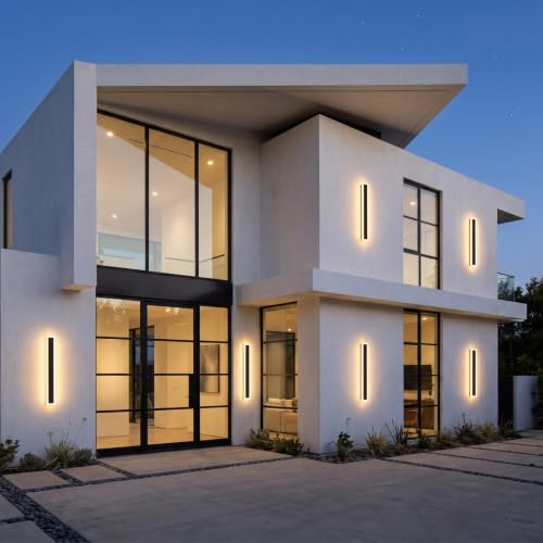 2 Pack Modern Outdoor LED Wall Lights