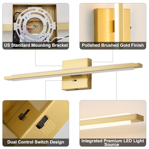 Bathroom Light Fixtures Over Mirror 5CCT LED Modern Vanity