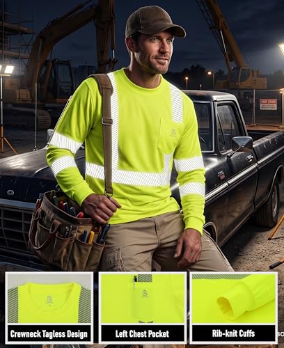Non FR Men's High Visibility Shirts Reflective ANSI 107 Type R