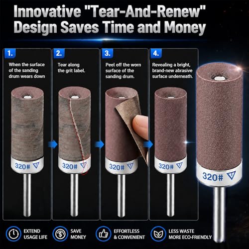 Sanding Drums for Dremel with 1