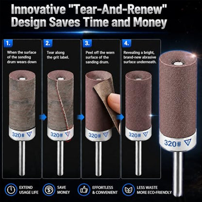 Sanding Drums for Dremel with 1