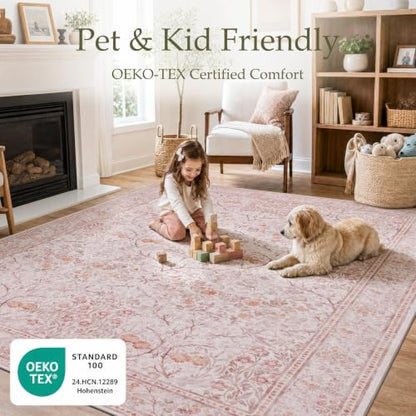 8x10 Area Rugs for Living Room (Blush Pink / 8' x 10' (Rectangular))