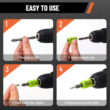 Strong Magnetic Screw Holder Ring 2 Pack with PH2 Screwdriver Bit