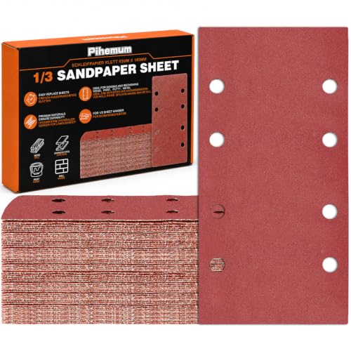 Sandpaper Sheets 8 Hole Hook and Loop