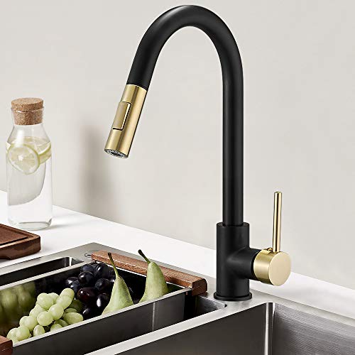 High Arc Single Handle Kitchen Sink Faucet With Pull Out Sprayer