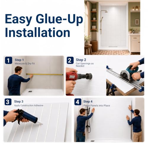3 Piece Shower Wall Panel Surround Kit