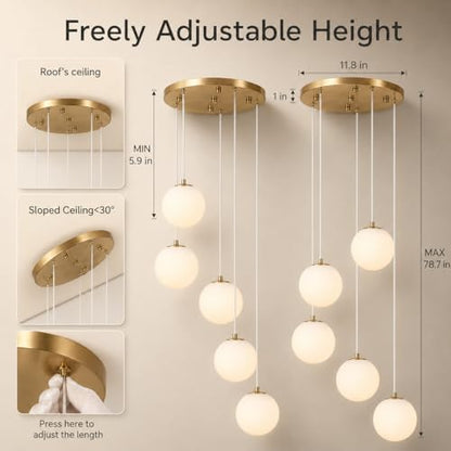Modern Ball High Ceiling Chandelier