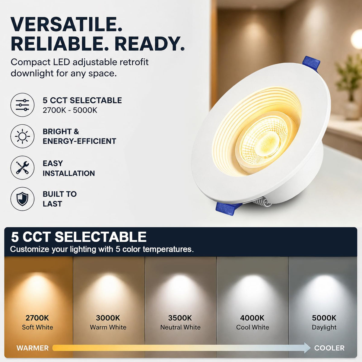 4 Inch LED Eyeball Gimbal Recessed Light (12P-White / 4 Inches Anti-glare)