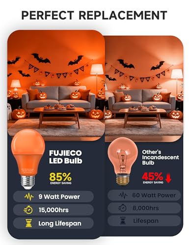 A19 Orange Colored LED Light Bulbs (Orange)