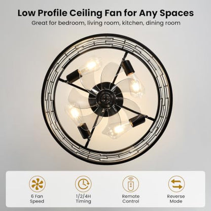 Caged Ceiling Fan with Light