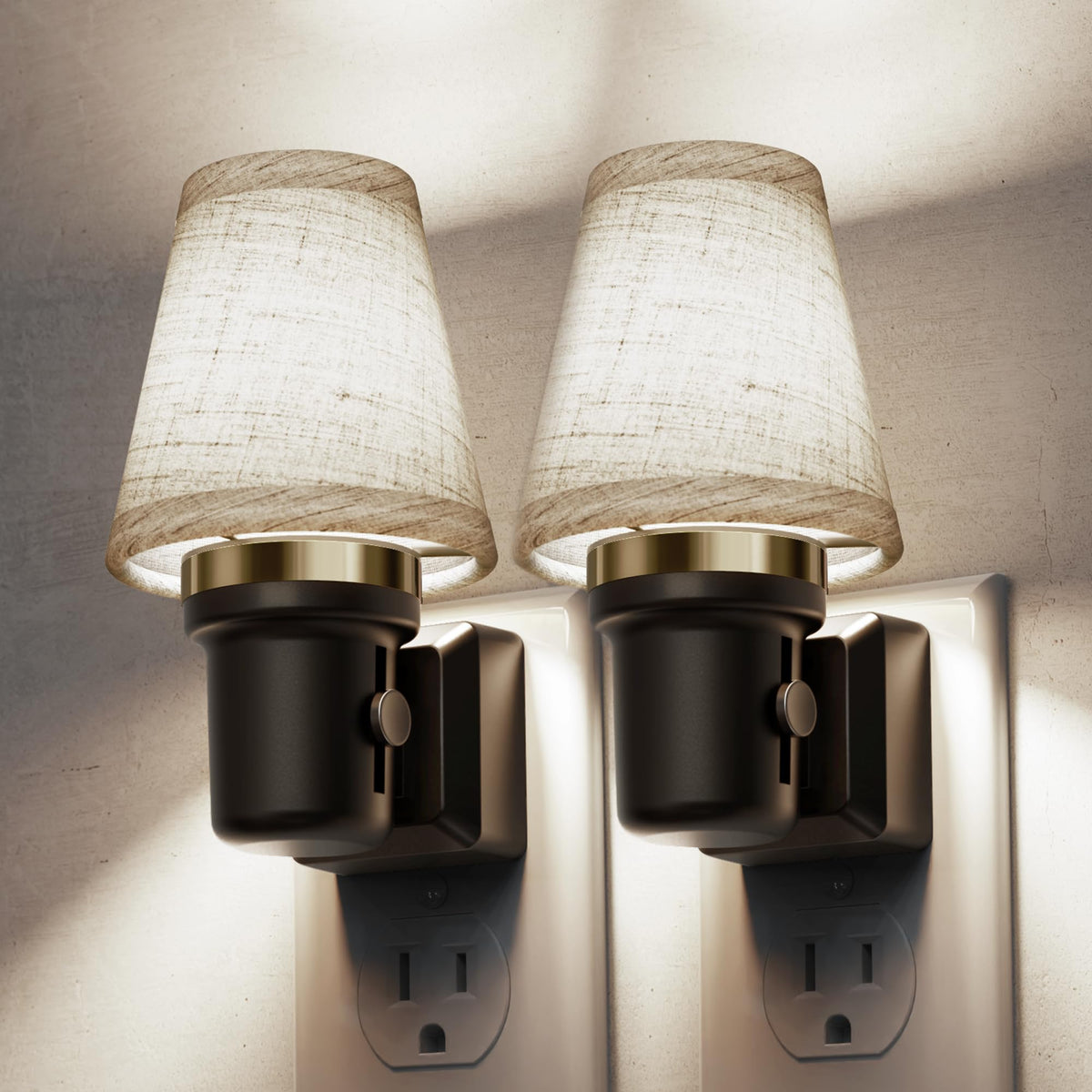 Night Lights Plug into Wall (Round Platform-5000K / 2 Pack)