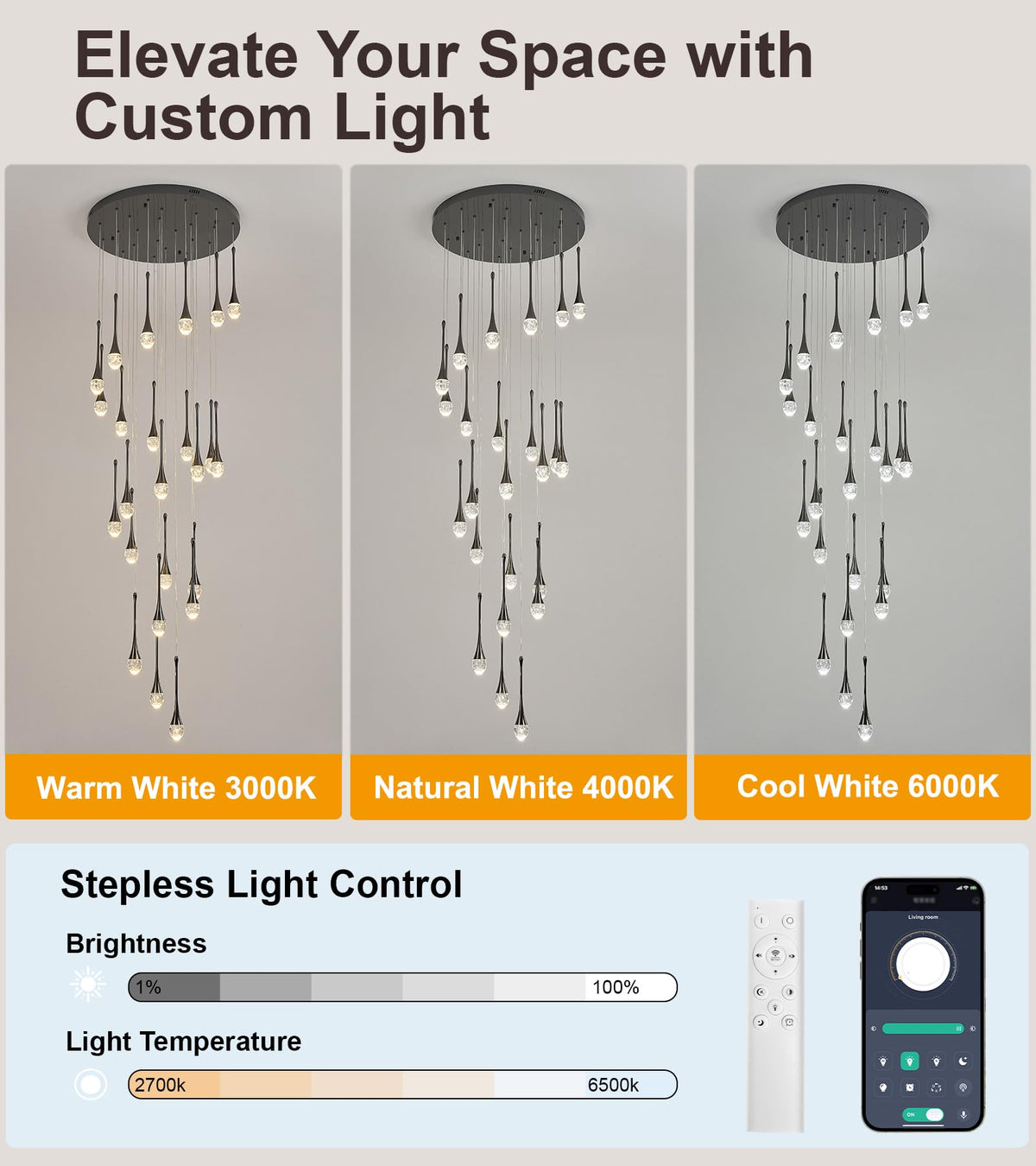 24 Lights Black Crystal Chandelier (Black / 24 Lights)