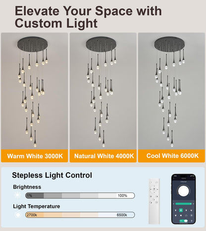 24 Lights Black Crystal Chandelier (Black / 24 Lights)
