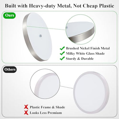 12 Inch Brushed Nickel LED Flush Mount Ceiling Light Fixtures