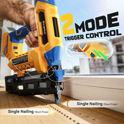 Finish Nailer 16 Gauge Compatible with Dewalt 20V Battery (Blue & Yellow)