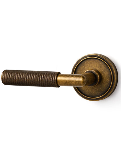 Knurled Door Lever Antique Brass Retro Double Dummy Door Lever (Antique Brass Retro)